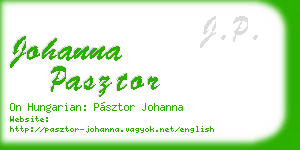 johanna pasztor business card