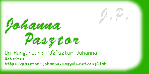 johanna pasztor business card